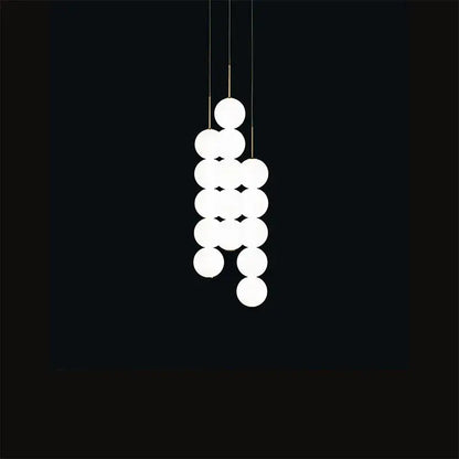 Art deco led glass pingpong pendant light dining room white orbs