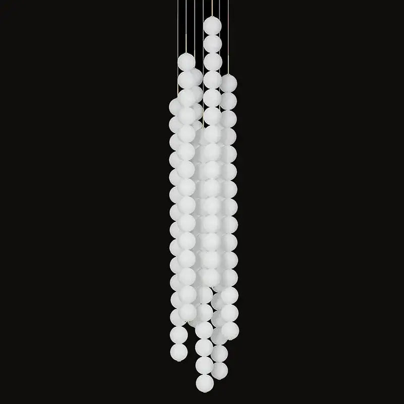 Art deco led glass pingpong pendant light dining room white orbs