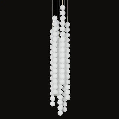 Art deco led glass pingpong pendant light dining room white orbs