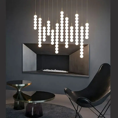 Art deco led glass pingpong pendant light dining room white orbs