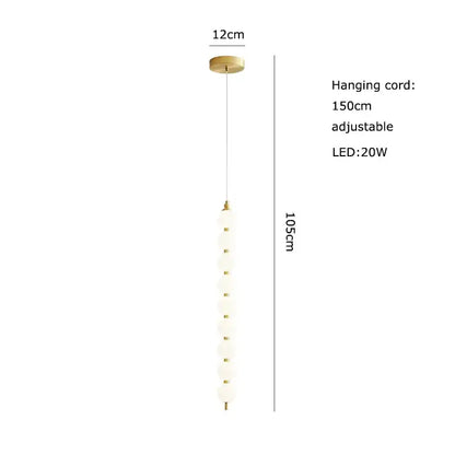 Art deco led glass pingpong pendant light dining room white orbs