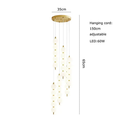 Art deco led glass pingpong pendant light dining room white orbs