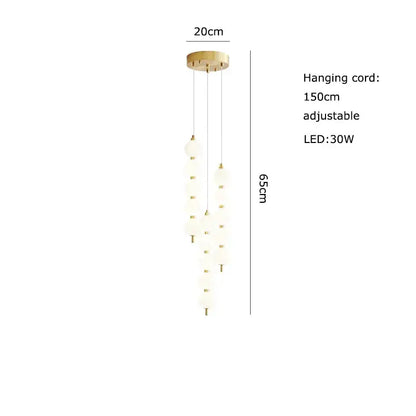 Art deco led glass pingpong pendant light dining room white orbs