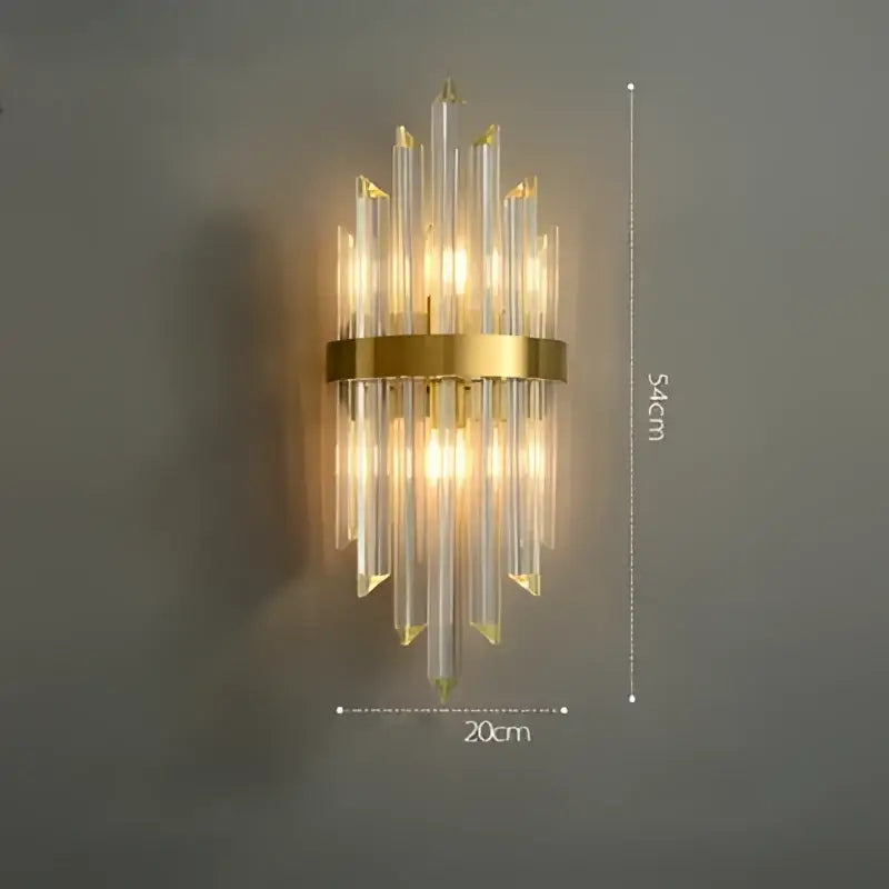 Art deco led crystal wall sconce gold & black bedroom light