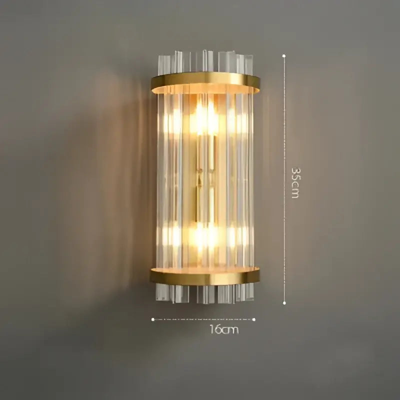 Art deco led crystal wall sconce gold & black bedroom light