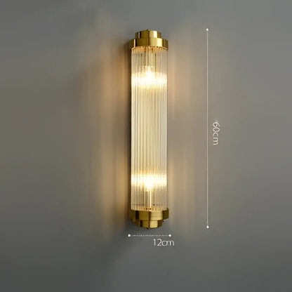 Art deco led crystal wall sconce gold & black bedroom light