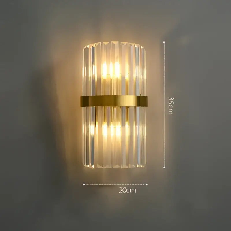 Art deco led crystal wall sconce gold & black bedroom light