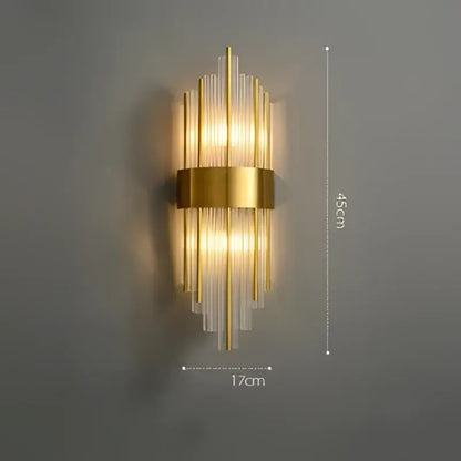 Art deco led crystal wall sconce gold & black bedroom light