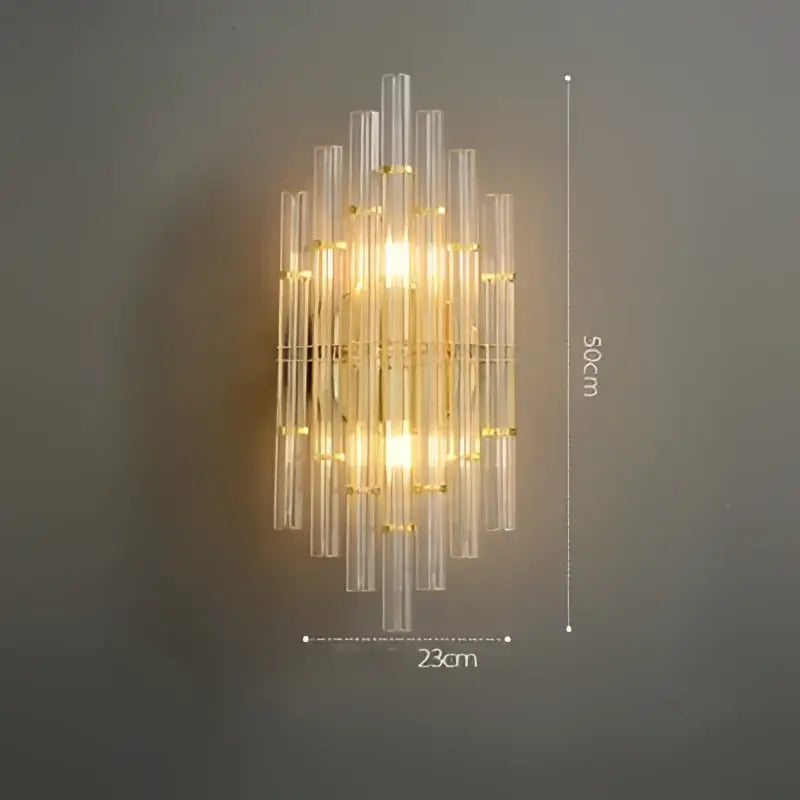 Art deco led crystal wall sconce gold & black bedroom light
