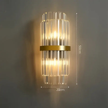Art deco led crystal wall sconce gold & black bedroom light