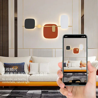 Art deco orange and white wall lamp bedroom minimalist sconce