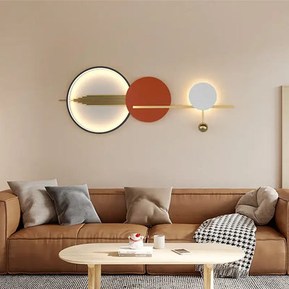 Art deco orange and white wall lamp bedroom minimalist sconce