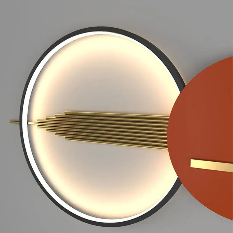 Art deco orange and white wall lamp bedroom minimalist sconce
