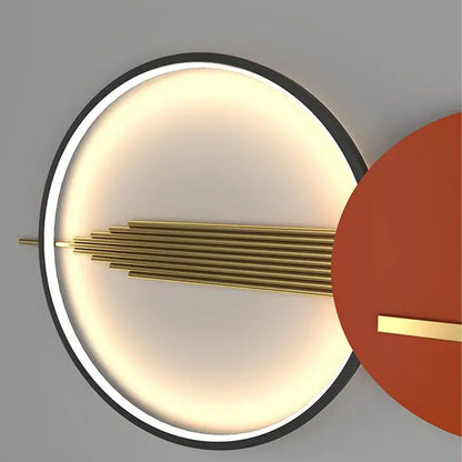 Art deco orange and white wall lamp bedroom minimalist sconce