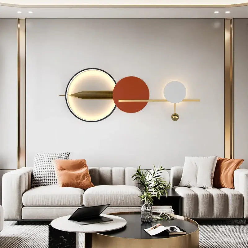 Art deco orange and white wall lamp bedroom minimalist sconce