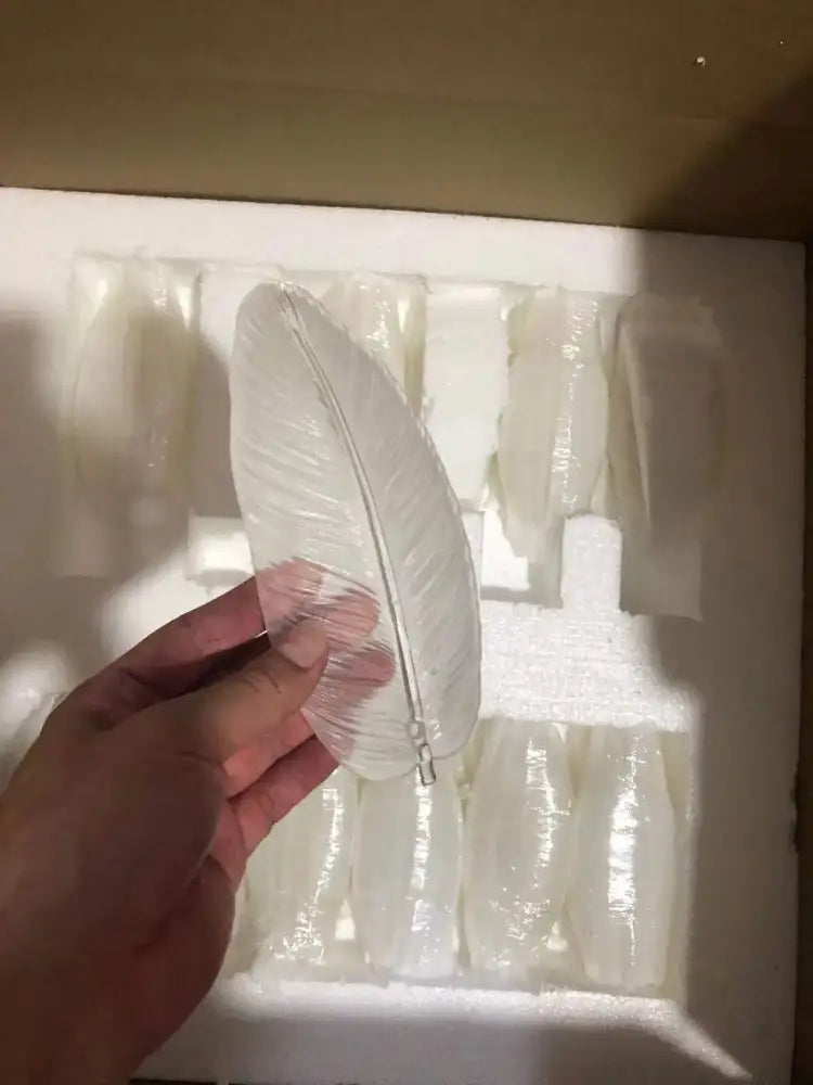 art deco white glass feather chandelier for bedroom