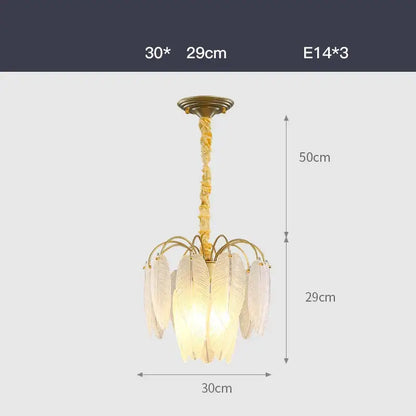 art deco white glass feather chandelier for bedroom