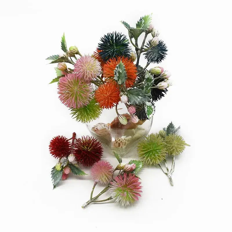 Vibrant thistle artificial grass plants – living room floral decor