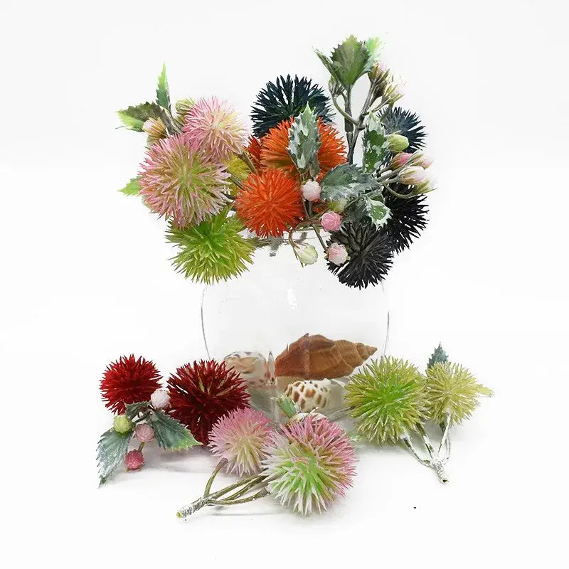 Vibrant thistle artificial grass plants – living room floral decor