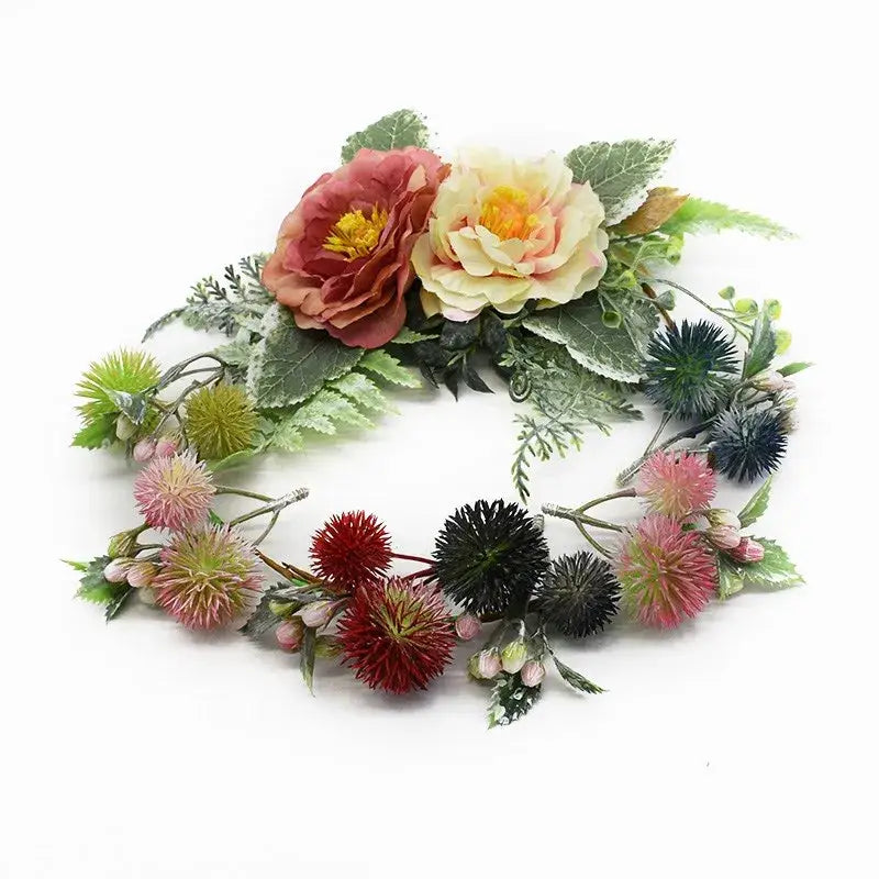 Vibrant thistle artificial grass plants – living room floral decor