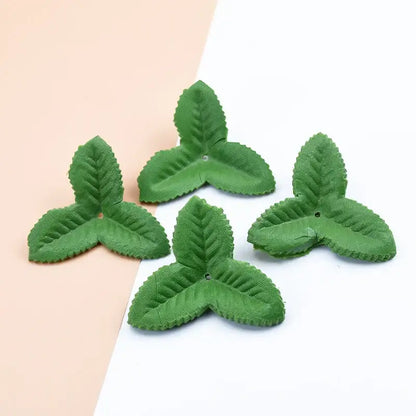 Textured green leaves with holes for wedding home decor diy craft