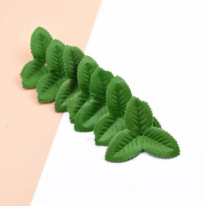 Textured green leaves with holes for wedding home decor diy craft