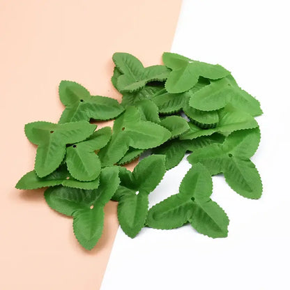 Textured green leaves with holes for wedding home decor diy craft