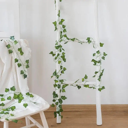 Artificial hanging christmas garland green silk leaves living room decor