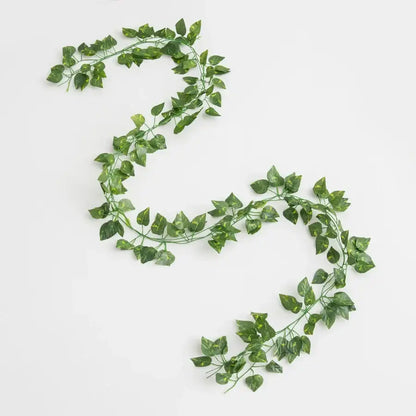 Artificial hanging christmas garland green silk leaves living room decor