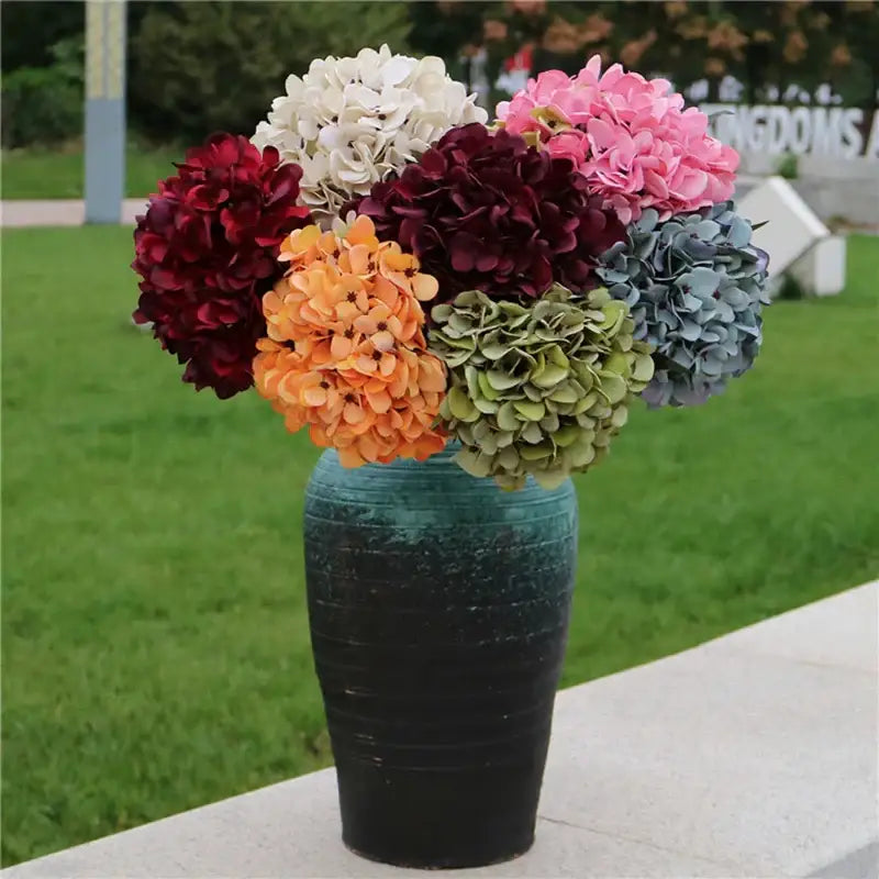Vibrant assorted artificial hydrangea wedding flowers for living room
