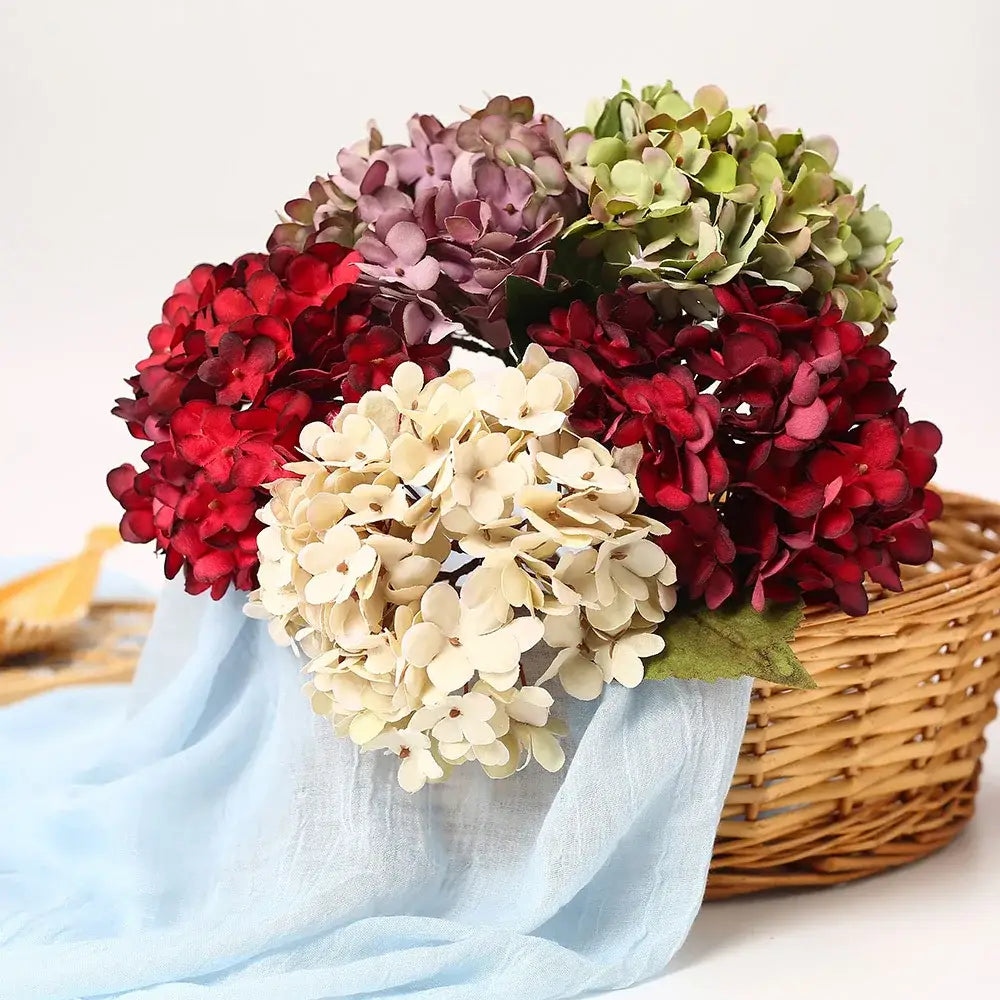 Vibrant assorted artificial hydrangea wedding flowers for living room
