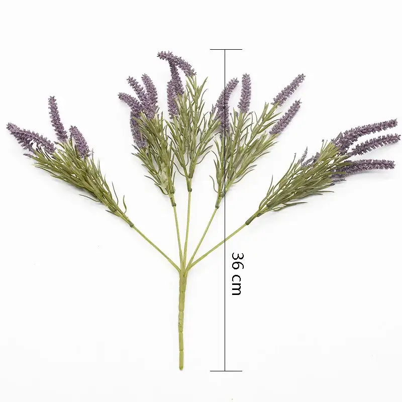 Purple and gray artificial lavender plants for living room decor