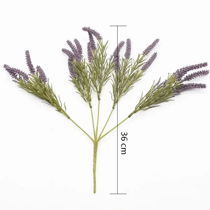 Purple and gray artificial lavender plants for living room decor
