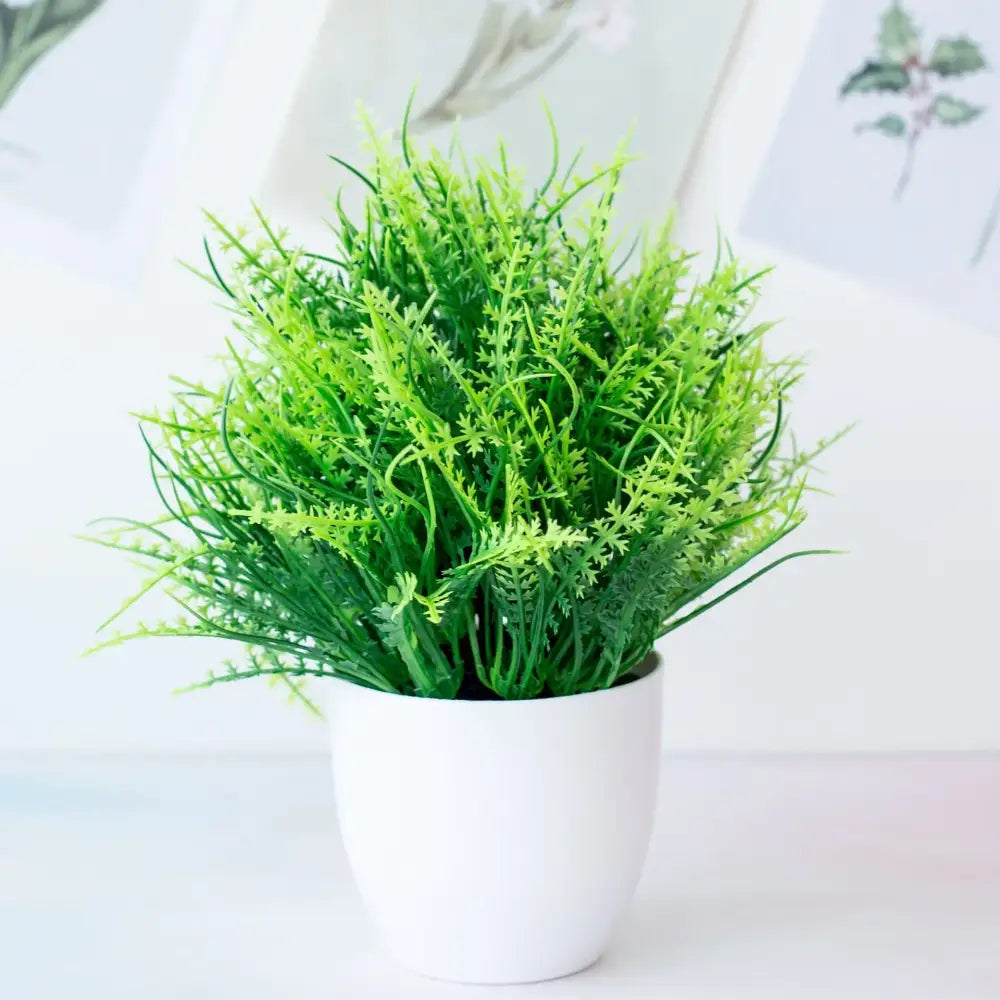 Modern set of nine artificial mini plant bonsai – living room decor