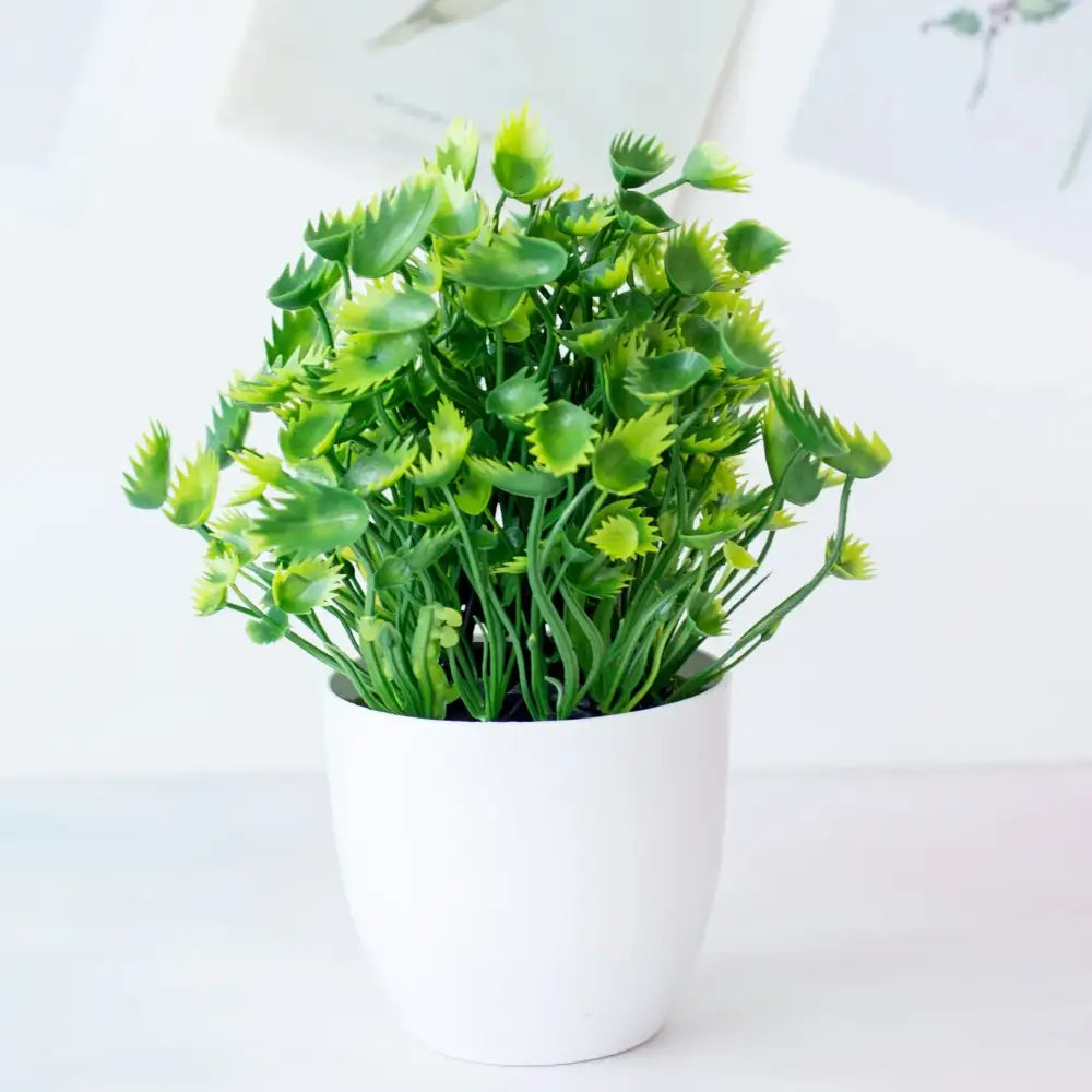 Modern set of nine artificial mini plant bonsai – living room decor