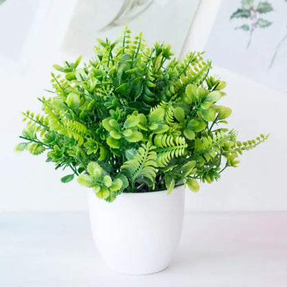 Modern set of nine artificial mini plant bonsai – living room decor