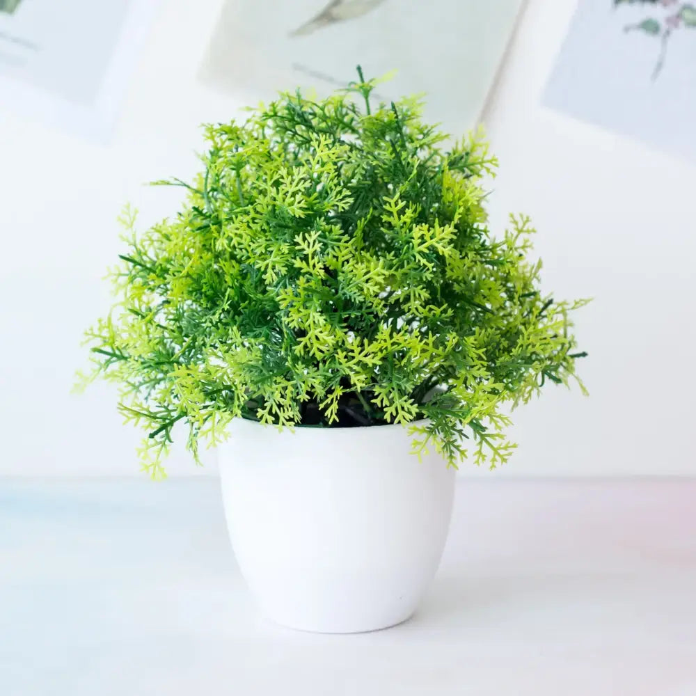 Modern set of nine artificial mini plant bonsai – living room decor