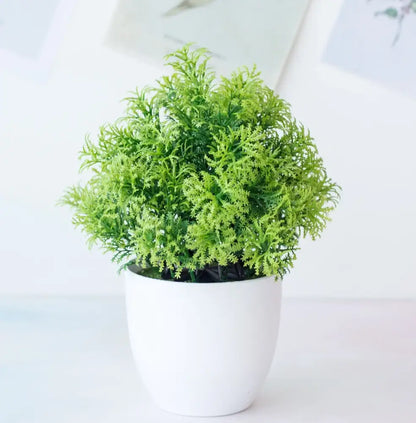 Modern set of nine artificial mini plant bonsai – living room decor