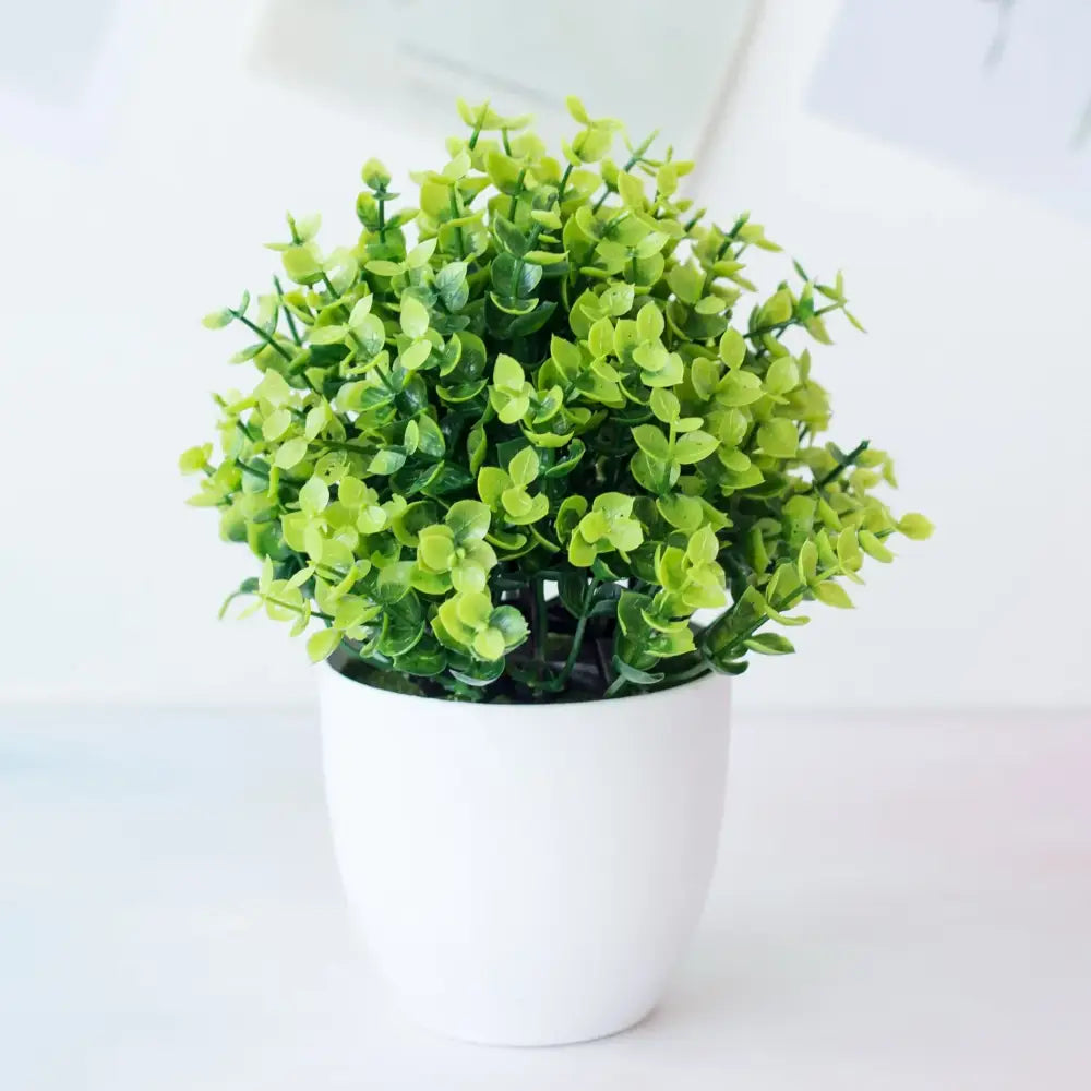 Modern set of nine artificial mini plant bonsai – living room decor