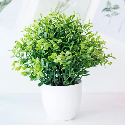 Modern set of nine artificial mini plant bonsai – living room decor