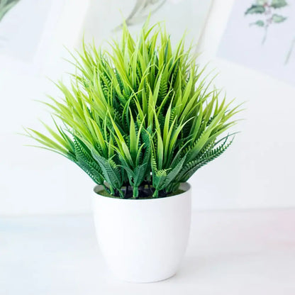 Modern set of nine artificial mini plant bonsai – living room decor
