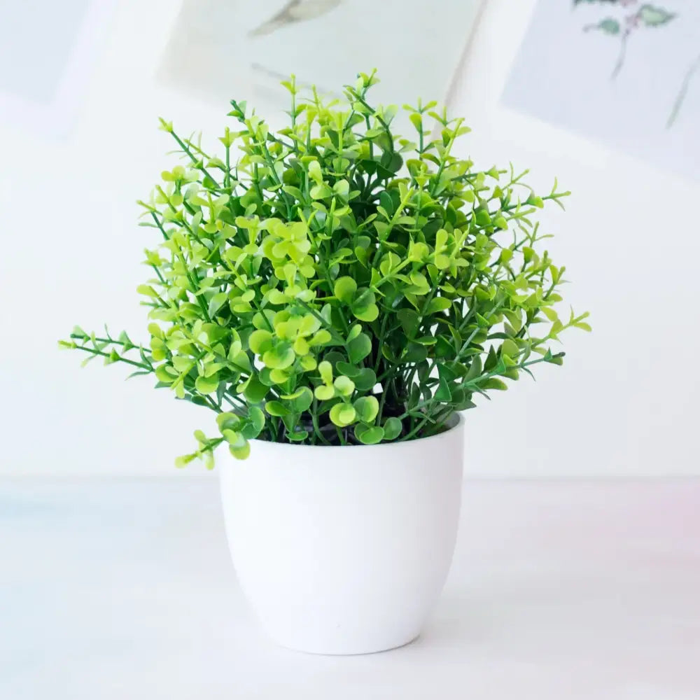 Modern set of nine artificial mini plant bonsai – living room decor