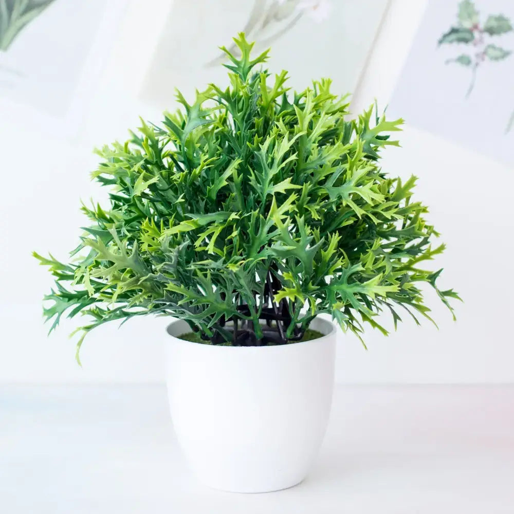 Modern set of nine artificial mini plant bonsai – living room decor