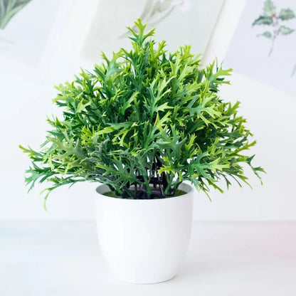 Modern set of nine artificial mini plant bonsai – living room decor