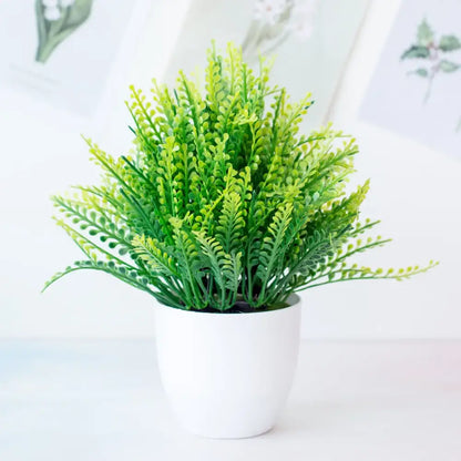 Modern set of nine artificial mini plant bonsai – living room decor
