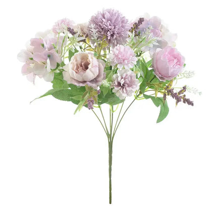 Pink & lavender artificial peony flower bouquet living room decor