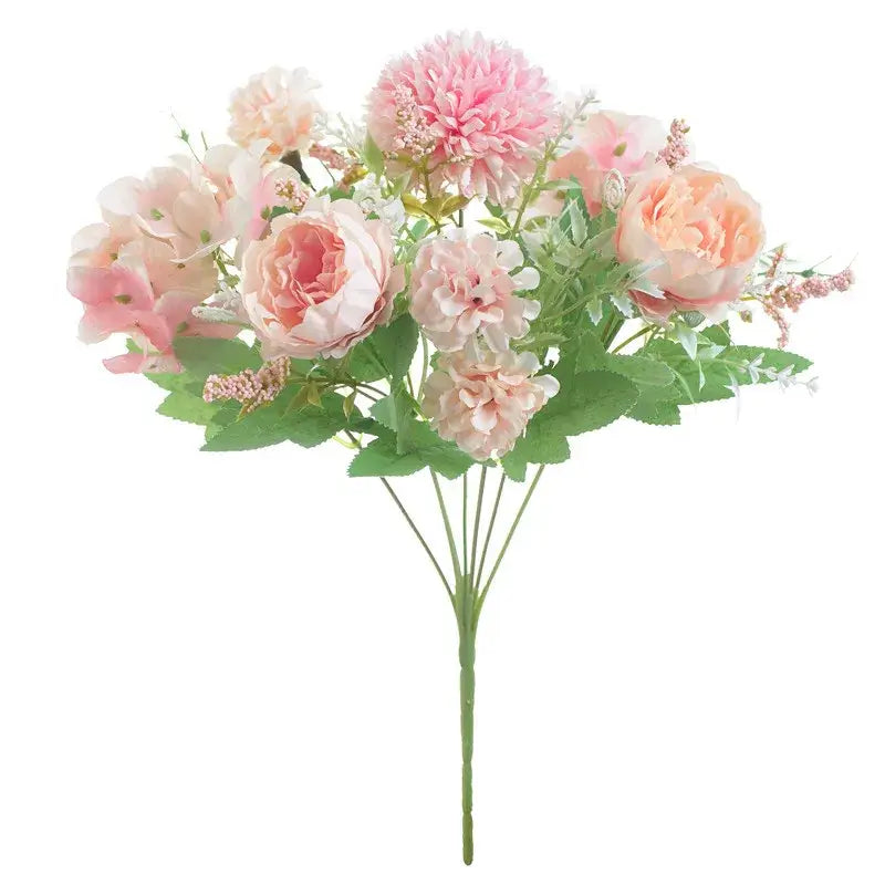 Pink & lavender artificial peony flower bouquet living room decor