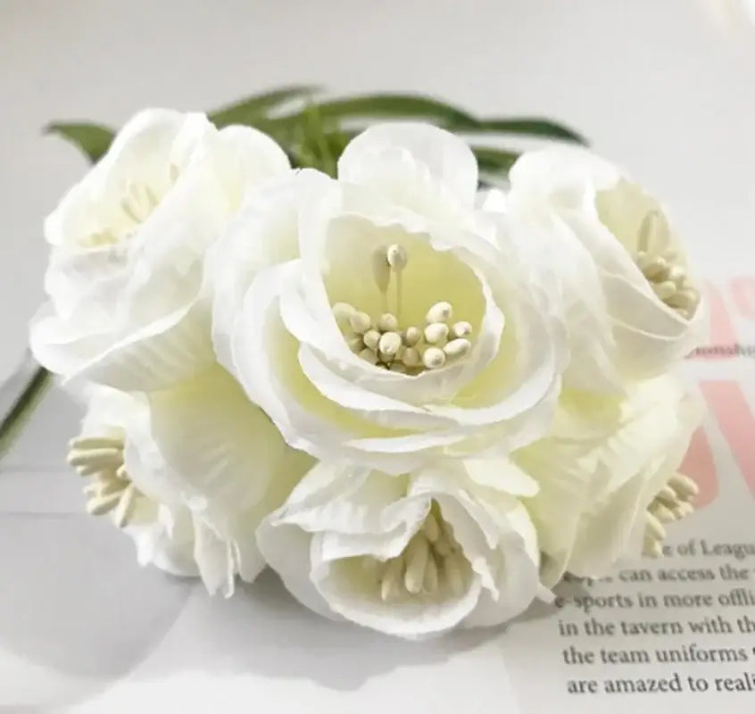 Vibrant peony tea rose silk flowers wedding home decor