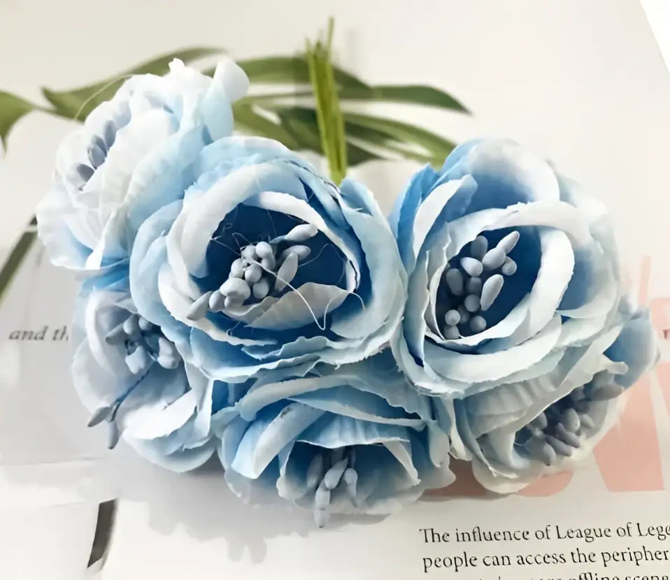 Vibrant peony tea rose silk flowers wedding home decor