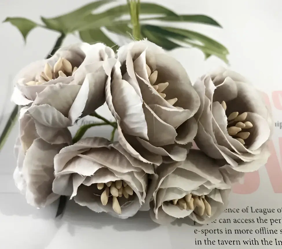 Vibrant peony tea rose silk flowers wedding home decor